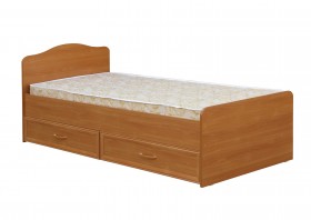 Кровать одинарная с ящиками 800-1 без матраса (круглые спинки) Вишня Оксфорд в Бердске - berdsk.katalogmebeli.com | фото 1