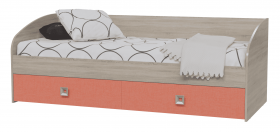 Кровать односпальная с двумя ящиками Сити 2045 Дуб сонома/Аква в Бердске - berdsk.katalogmebeli.com | фото 2