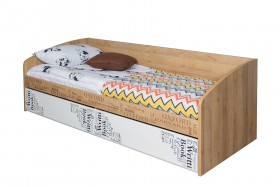 Кровать с 2 ящиками «Оксфорд» (Ривьера/Белый с рисунком) в Бердске - berdsk.katalogmebeli.com | фото 3