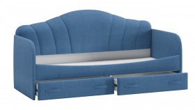 Кровать «Молли» с мягкой обивкой (900) тип 1 (Микровелюр Scandi Indigo 11) в Бердске - berdsk.katalogmebeli.com | фото 4