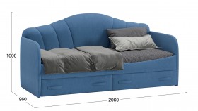 Кровать «Молли» с мягкой обивкой (900) тип 1 (Микровелюр Scandi Indigo 11) в Бердске - berdsk.katalogmebeli.com | фото 6