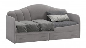 Кровать с мягкой спинкой и ящиками «Сабрина» 900 Светло-серый в Бердске - berdsk.katalogmebeli.com | фото 1