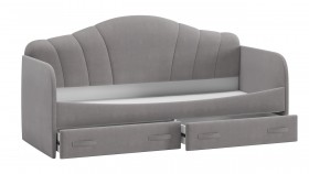 Кровать с мягкой спинкой и ящиками «Сабрина» 900 Светло-серый в Бердске - berdsk.katalogmebeli.com | фото 2