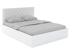 Кровать с ПМ М25 Спальня Тиффани (белый текстурный) в Бердске - berdsk.katalogmebeli.com | фото