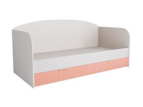 Кровать с ящиками ДКД 2000.1 Лавис (Белый софт/Персик софт/корпус Белый) в Бердске - berdsk.katalogmebeli.com | фото