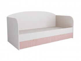 Кровать с ящиками ДКД 2000.1 Лавис (Белый софт/Роза/корпус Белый) в Бердске - berdsk.katalogmebeli.com | фото