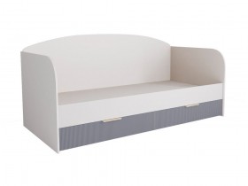 Кровать с ящиками ДКД 2000.1 Лавис (Белый софт/Серый Эмалит/корпус Белый) в Бердске - berdsk.katalogmebeli.com | фото