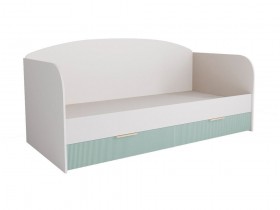 Кровать с ящиками ДКД 2000.1 Лавис (Белый софт/Зеленый софт/корпус Белый) в Бердске - berdsk.katalogmebeli.com | фото