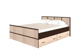 Кровать Сакура с настилом и ящиками 1,4 (Венге/Лоредо) в Бердске - berdsk.katalogmebeli.com | фото