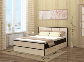 Кровать Сакура с настилом и ящиками 0,9 (Венге/Лоредо) в Бердске - berdsk.katalogmebeli.com | фото 2