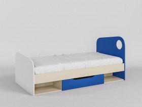 Кровать Скай 1950х950 (Синий/Белый/корпус Клен) в Бердске - berdsk.katalogmebeli.com | фото 1