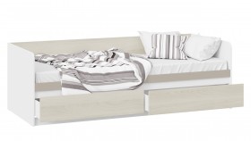Кровать «Сканди» с 2 ящиками Дуб Гарден/Белый/Глиняный серый в Бердске - berdsk.katalogmebeli.com | фото 2