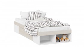 Кровать «Сканди» с ящиком Дуб Гарден/Белый в Бердске - berdsk.katalogmebeli.com | фото