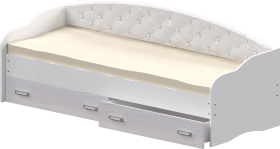 Кровать Софа-7 с мягкой спинкой (800х1900) Белый в Бердске - berdsk.katalogmebeli.com | фото 1