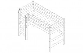 Кровать Соня вариант 5 полувысокая с прямой лестницей белый полупрозрачный в Бердске - berdsk.katalogmebeli.com | фото 4