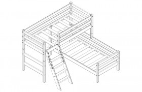 Кровать Соня вариант 8 угловая с наклонной лестницей Белый полупрозрачный в Бердске - berdsk.katalogmebeli.com | фото 3