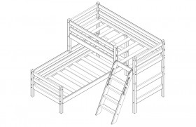 Кровать Соня вариант 8 угловая с наклонной лестницей Белый полупрозрачный в Бердске - berdsk.katalogmebeli.com | фото 4