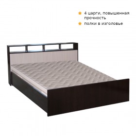 Кровать ТРОЯ 1800 Венге-Дуб бел. в Бердске - berdsk.katalogmebeli.com | фото