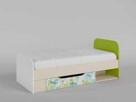 Кровать Твит 1650х750 (Белый/Зеленый/корпус Клен) в Бердске - berdsk.katalogmebeli.com | фото
