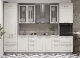 Модульная кухня Гарда 2,8 м (Белый патина/Серый) в Бердске - berdsk.katalogmebeli.com | фото