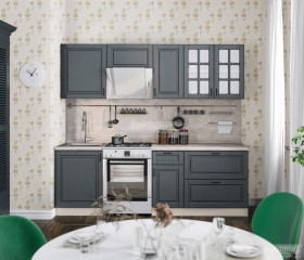 Кухня Регина 24 2,4 м (Серый матовый/Белый) в Бердске - berdsk.katalogmebeli.com | фото 1