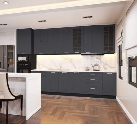 Кухонный гарнитур 1,8м Луксор высокие модули (Клен серый/корпус венге) в Бердске - berdsk.katalogmebeli.com | фото 1