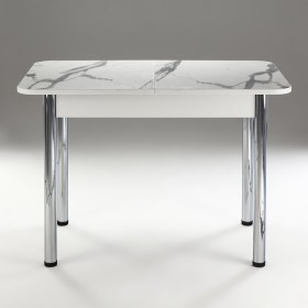 Кухонный стол 1100*700/400 ф 2 Пластик, мрамор белый в Бердске - berdsk.katalogmebeli.com | фото 1