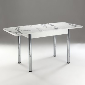 Кухонный стол 1100*700/400 ф 2 Пластик, мрамор белый в Бердске - berdsk.katalogmebeli.com | фото 2