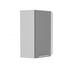 Квадро ВПУ 550 шкаф верхний угловой высокий (Белый софт/корпус Серый) в Бердске - berdsk.katalogmebeli.com | фото
