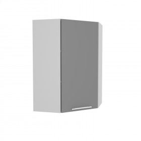 Квадро ВПУ 600 шкаф верхний угловой высокий (Белый софт/корпус Серый) в Бердске - berdsk.katalogmebeli.com | фото