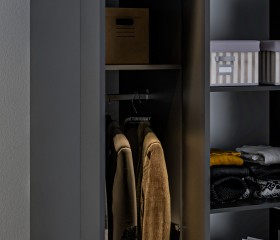 Леон СБ-3364/1 Шкаф 4 дверный с ящиками Диамант серый в Бердске - berdsk.katalogmebeli.com | фото 2
