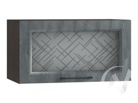 Либерти Шкаф верхний горизонтальный со стеклом ШВГС 609 (Холст грей/корпус венге) в Бердске - berdsk.katalogmebeli.com | фото