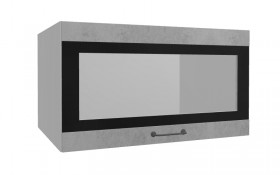Лофт ВПГСФ 800 шкаф верхний горизонтальный со стеклом высокий с фотопечатью (Бетон светлый/корпус Серый) в Бердске - berdsk.katalogmebeli.com | фото