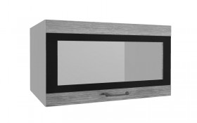Лофт ВПГСФ 800 шкаф верхний горизонтальный со стеклом высокий с фотопечатью (Дуб майский/корпус Серый) в Бердске - berdsk.katalogmebeli.com | фото