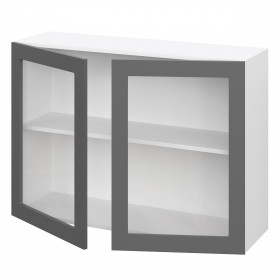 Лондон ШВС 1000 Шкаф верхний со стеклом (Дуб белый/корпус Венге) в Бердске - berdsk.katalogmebeli.com | фото
