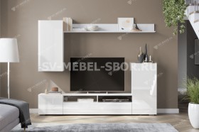 Мебель для гостиной МГС 4 (Белый/Белый глянец) в Бердске - berdsk.katalogmebeli.com | фото 1