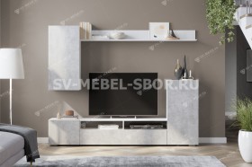Мебель для гостиной МГС 4 (Белый/Цемент светлый) в Бердске - berdsk.katalogmebeli.com | фото