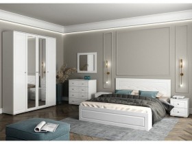 Модульная спальня Барселона (Белый/Белый глянец) в Бердске - berdsk.katalogmebeli.com | фото 1