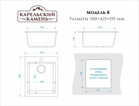Мойка для кухни ZETT lab модель 8/Q4 черный, матовая в Бердске - berdsk.katalogmebeli.com | фото 2