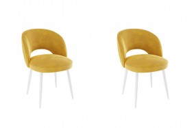 Набор стульев Моли 2 шт (жёлтый велюр/белый) в Бердске - berdsk.katalogmebeli.com | фото