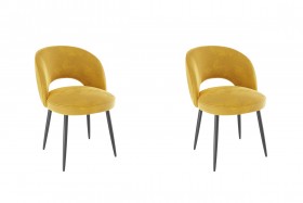 Набор стульев Моли 2 шт (жёлтый велюр/черный) в Бердске - berdsk.katalogmebeli.com | фото