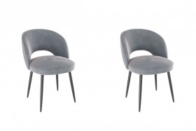 Набор стульев Моли 2 шт (серый велюр/черный) в Бердске - berdsk.katalogmebeli.com | фото