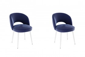 Набор стульев Моли 2 шт (синий велюр/белый) в Бердске - berdsk.katalogmebeli.com | фото