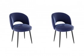 Набор стульев Моли 2 шт (синий велюр/черный) в Бердске - berdsk.katalogmebeli.com | фото