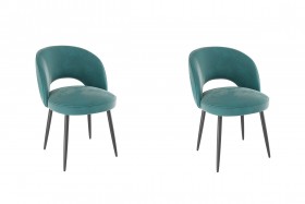 Набор стульев Моли 2 шт (зеленый велюр/черный) в Бердске - berdsk.katalogmebeli.com | фото