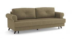 Оливер / диван - кровать 3-х местн. (еврокнижка) (велюр велутто коричневый 23 в Бердске - berdsk.katalogmebeli.com | фото 1