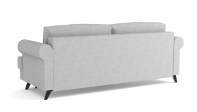 Оливер / диван - кровать 3-х местн. (еврокнижка) (велюр велутто серебряный 52 в Бердске - berdsk.katalogmebeli.com | фото 3