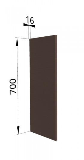Панель торцевая П Квадро (для шкафа верхнего) Шоколад кожа в Бердске - berdsk.katalogmebeli.com | фото