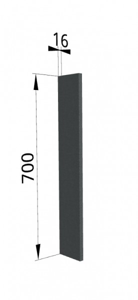 Панель торцевая ПТ 400 Квадро (для шкафа торцевого верхнего) Железо в Бердске - berdsk.katalogmebeli.com | фото
