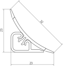Плинтус LB-23, L=3000мм, травертин феллини в Бердске - berdsk.katalogmebeli.com | фото 2